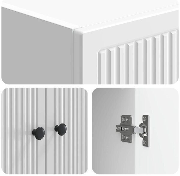 Szekrény szett 2 pcs Magasfényű Fehér 66 x 34,5 x 90 cm