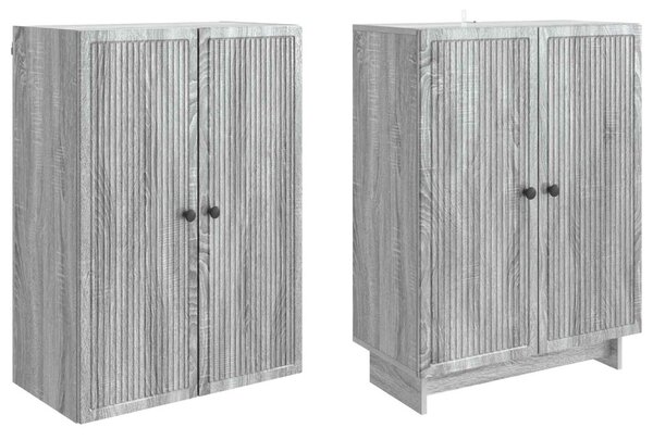 Szekrény szett 2 pcs Szürke Sonoma 66 x 34,5 x 90 cm Szerelt Fa