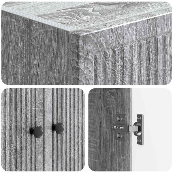 Szekrény szett 2 pcs Szürke Sonoma 66 x 34,5 x 90 cm Szerelt Fa