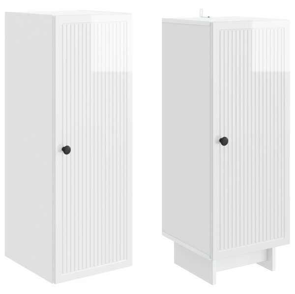Szekrény szett 2 pcs Magasfényű Fehér 34,5 x 33 x 90 cm