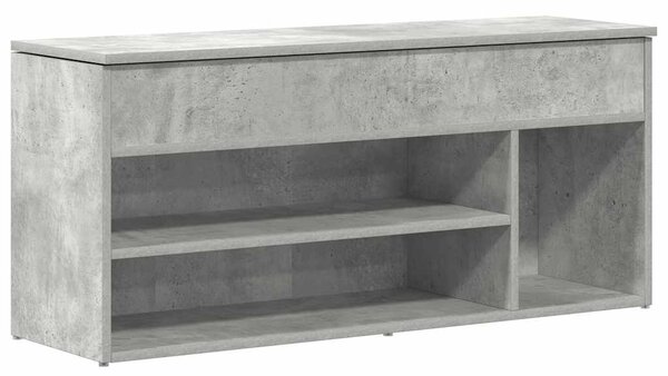 Betonszürke szerelt fa cipőpolc 102x30,5x45 cm