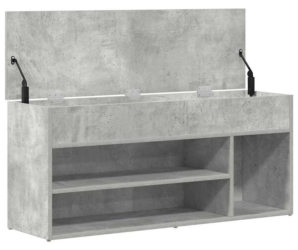 Betonszürke szerelt fa cipőpolc 102x30,5x45 cm