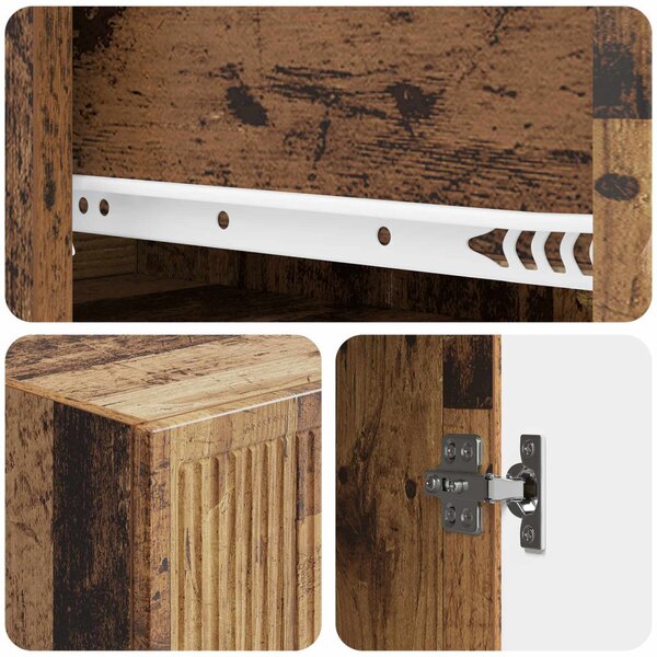 Szekrény szett 2 pcs Antik Fa 33 x 34,5 x 90 cm Szerelt Fa