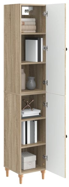 Szekrény szett 2 pcs Sonoma Tölgy Szerelt Fa