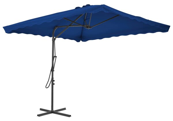 VidaXL kék kültéri napernyő acélrúddal 250 x 250 x 230 cm