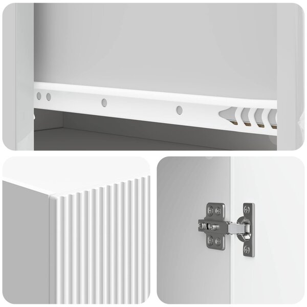 Szekrény szett 2 pcs Magasfényű Fehér 33 x 34,5 x 90 cm