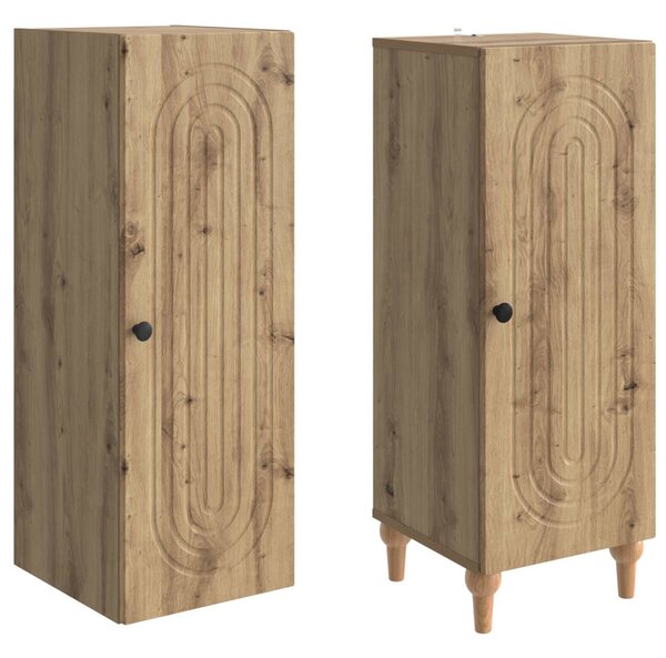 Szekrény szett 2 pcs Kézműves Tölgy Szerelt Fa