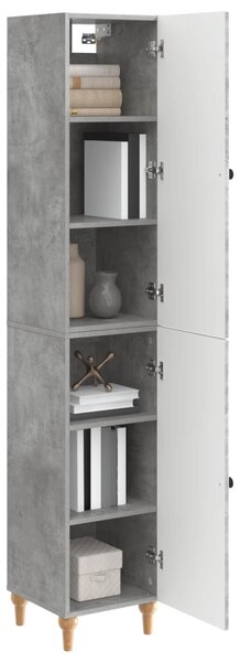 Szekrény szett 2 pcs Betonszürke Szerelt Fa