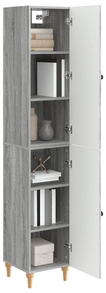 Szekrény szett 2 pcs Szürke Sonoma Szerelt Fa