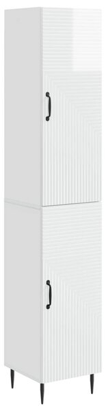 Szekrény szett 2 pcs Magasfényű Fehér 33 x 34,5 x 89,5 cm