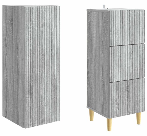 Szekrény szett 2 pcs Szürke Sonoma 33 x 34,5 x 90 cm Szerelt Fa