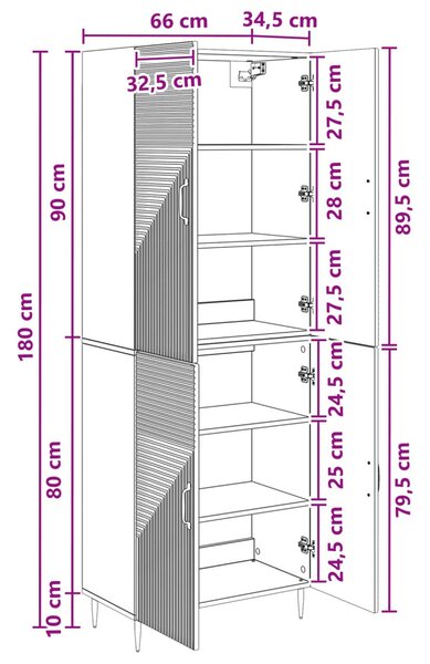 Szekrény szett 2 pcs 66 x 34,5 x 89,5 cm Szerelt Fa
