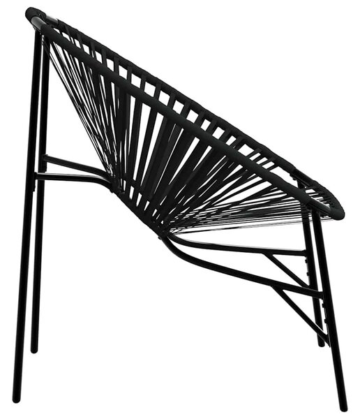 Fekete polyrattan kerti tojás szék