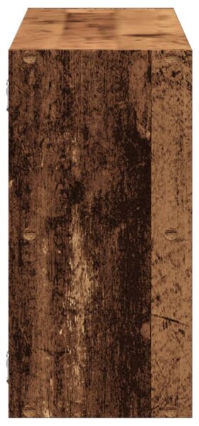 Antik fa színű szerelt fa fali polc 100 x 25 x 50 cm