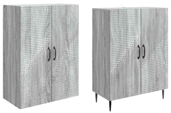 Szekrény szett 2 pcs Szürke Sonoma 66 x 34,5 x 89,5 cm