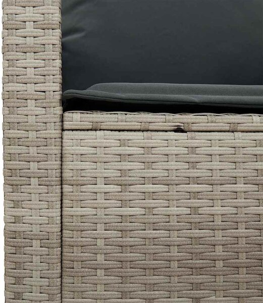 4 részes világosszürke polyrattan kerti ülőgarnitúra párnákkal