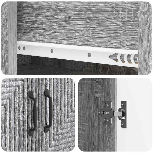 Szekrény szett 2 pcs Szürke Sonoma 66 x 34,5 x 89,5 cm