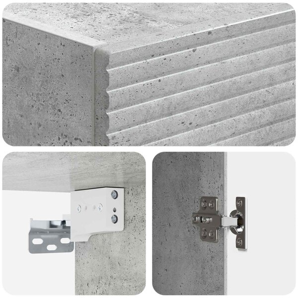 Szekrény szett 2 pcs Betonszürke 33 x 34,5 x 90 cm Szerelt Fa
