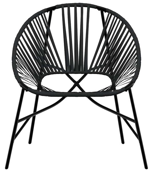 Fekete polyrattan kerti tojás szék