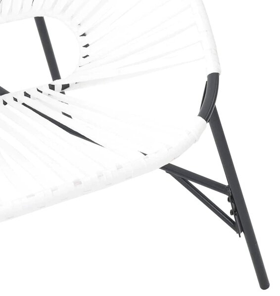 3 db fekete fehér polyrattan kerti szék szett