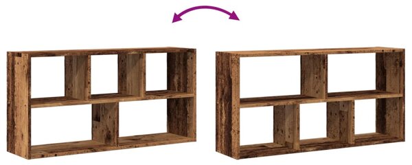 Antik fa színű szerelt fa fali polc 100 x 25 x 50 cm