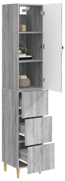 Szekrény szett 2 pcs Szürke Sonoma 33 x 34,5 x 90 cm Szerelt Fa