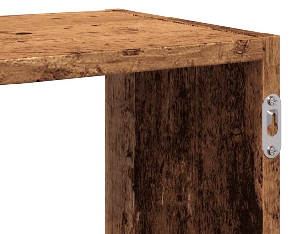 Antik fa színű szerelt fa fali polc 100 x 25 x 50 cm