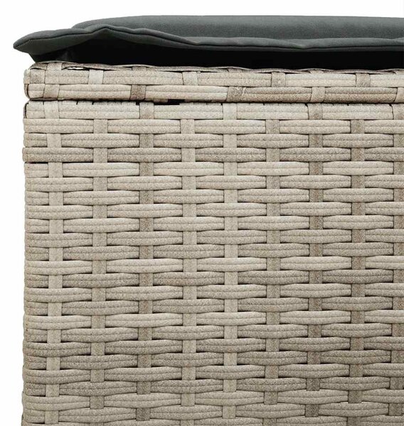 4 részes világosszürke polyrattan kerti ülőgarnitúra párnákkal