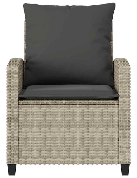 4 részes világosszürke polyrattan kerti ülőgarnitúra párnákkal