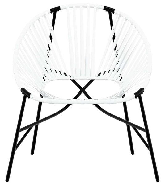3 db fekete fehér polyrattan kerti szék szett