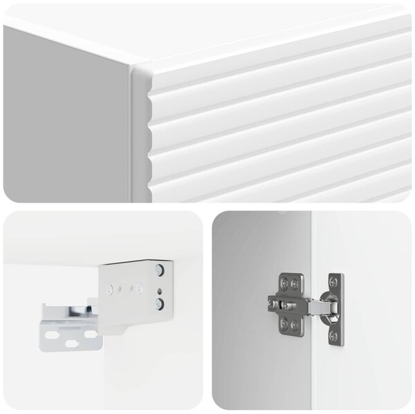 Szekrény szett 2 pcs Magasfényű Fehér 33 x 34,5 x 89,5 cm