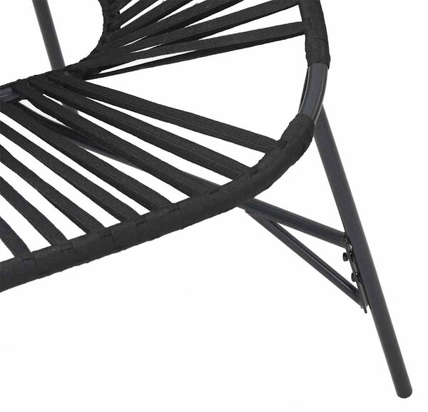 Fekete polyrattan kerti tojás szék