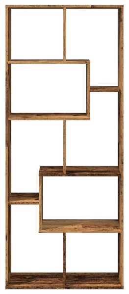 Antik fa színű fa térelválasztó könyvespolc 67 x 25 x 161,5 cm