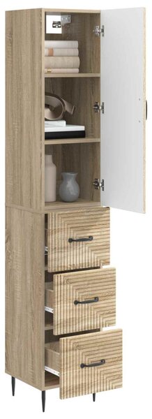 Szekrény szett 2 pcs Sonoma Tölgy 33 x 34,5 x 90 cm Szerelt Fa