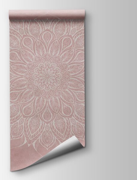 Fotótapéta Fehér és rózsaszín mandala, Tollas fotótapéta, Népszerű fotótapéta, t00827v2 - Tapeko.hu