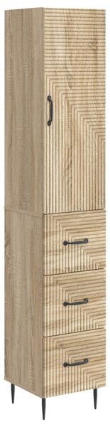 Szekrény szett 2 pcs Sonoma Tölgy 33 x 34,5 x 90 cm Szerelt Fa