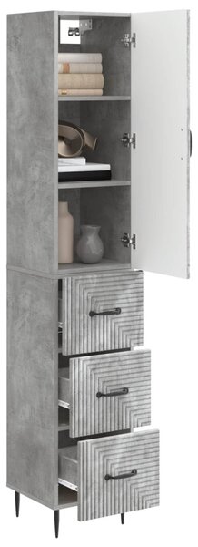 Szekrény szett 2 pcs Betonszürke 33 x 34,5 x 90 cm Szerelt Fa