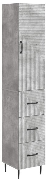 Szekrény szett 2 pcs Betonszürke 33 x 34,5 x 90 cm Szerelt Fa