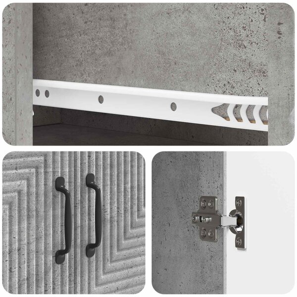 Szekrény szett 2 pcs Betonszürke 66 x 34,5 x 89,5 cm Szerelt Fa