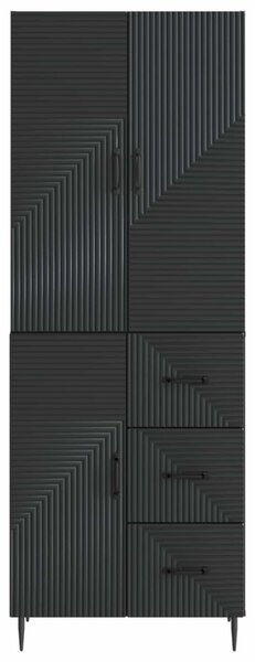 Szekrény szett 2 pcs Fekete 66 x 34,5 x 89,5 cm Szerelt Fa