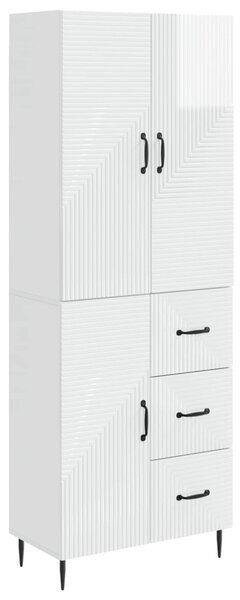 Szekrény szett 2 pcs Magasfényű Fehér 66 x 34,5 x 89,5 cm