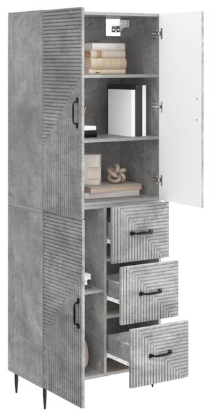 Szekrény szett 2 pcs Betonszürke 66 x 34,5 x 89,5 cm Szerelt Fa