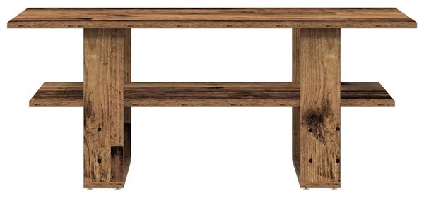 Antik fa színű szerelt fa dohányzóasztal 102 x 55 x 42 cm