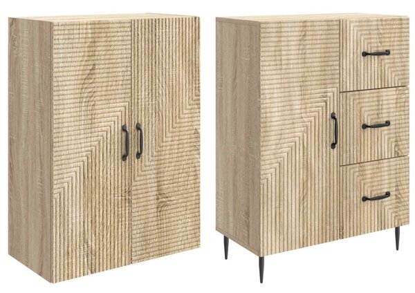 Szekrény szett 2 pcs Sonoma Tölgy 66 x 34,5 x 89,5 cm