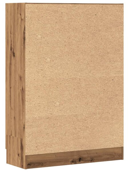 Kézműves tölgy színű szerelt fa könyvszekrény 82,5x30,5x115 cm