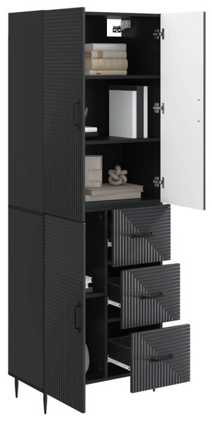 Szekrény szett 2 pcs Fekete 66 x 34,5 x 89,5 cm Szerelt Fa