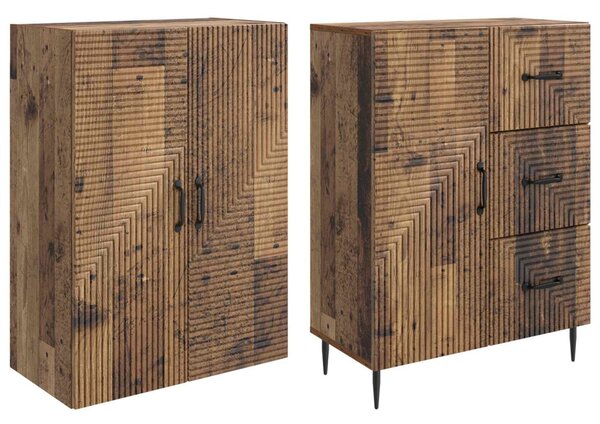 Szekrény szett 2 pcs Antik Fa 66 x 34,5 x 89,5 cm Szerelt Fa