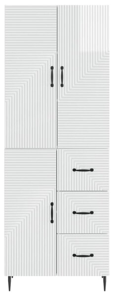 Szekrény szett 2 pcs Magasfényű Fehér 66 x 34,5 x 89,5 cm