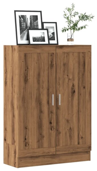 Kézműves tölgy színű szerelt fa könyvszekrény 82,5x30,5x115 cm