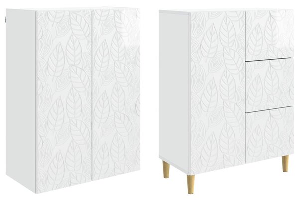 2 pcs Magasfényű Fehér